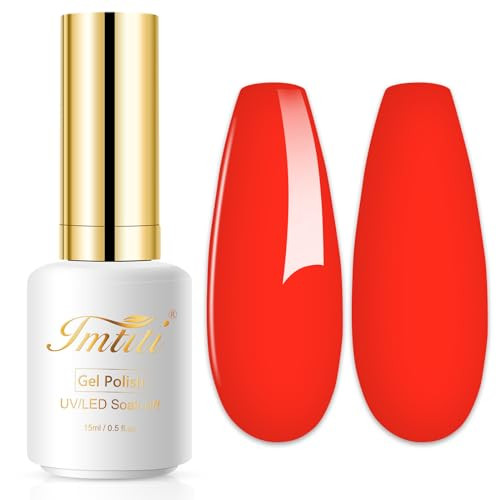 Imtiti Neon Gel Nail Polish, 0.5 Fl Oz Neon Red Gel Polish Soak Off LED U V Nail Gel Polish Spring Summer Gel Nail Polish DIY Nail Art Starter Manicure Salon Gel Nail Kit | Amazon (US)