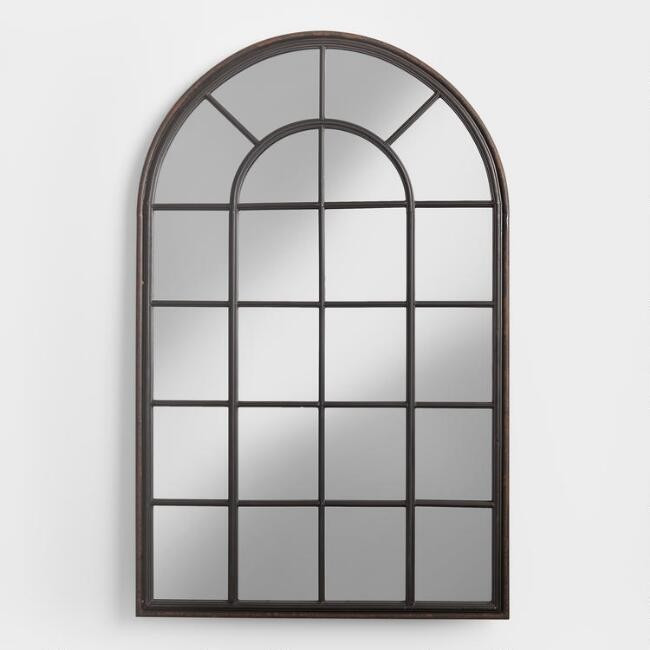 Black Windowpane Andrea Mirror | World Market