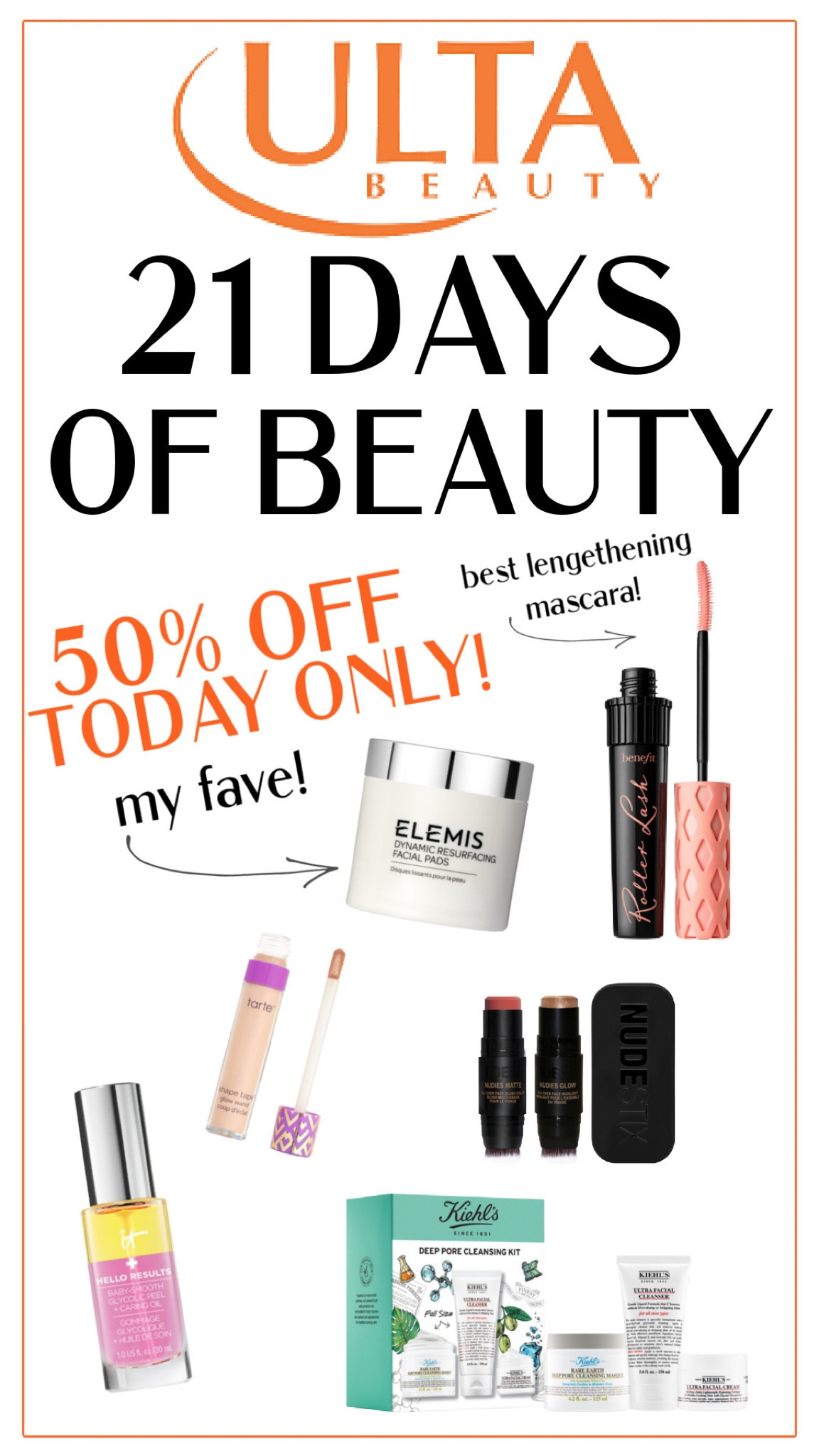 ULTA 21 DAYS OF BEAUTY SALE! 50% off today! 

#LTKsalealert #LTKbeauty #LTKunder50