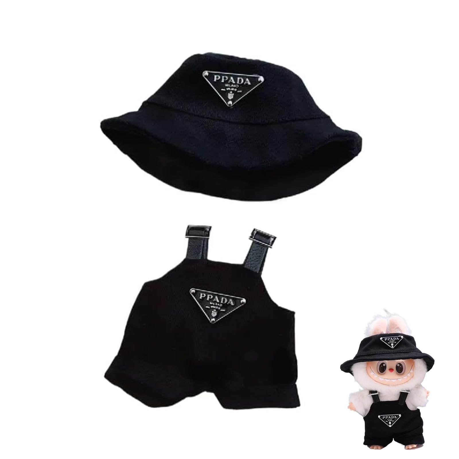 Fashion Clothes for Labubu, 2025 New Hat & Overalls Set for Labubu 15cm & 17cm, Cute Outfit for L... | Amazon (US)