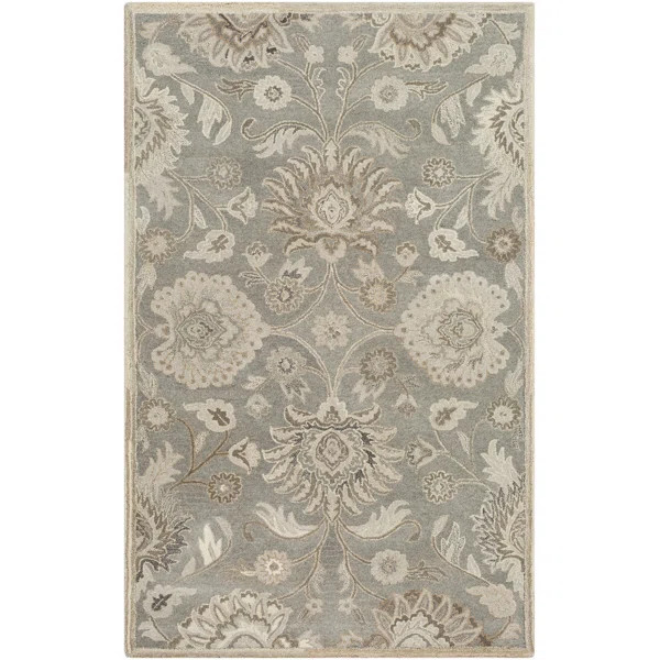 Applegate Floral Hand-Tufted Wool Taupe/Camel/Gray Area Rug | Wayfair North America