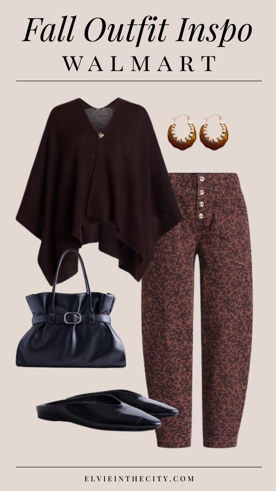 This fall outfit inspo from Walmart includes tapered leg pants, a black sweater, black shoulder bag, slip on mules, and brown and gold earrings. 

Fall outfit, ootd, affordable fashion, Walmart fashion, fashion over 40, over 50 style 

#LTKPetite #LTKootd