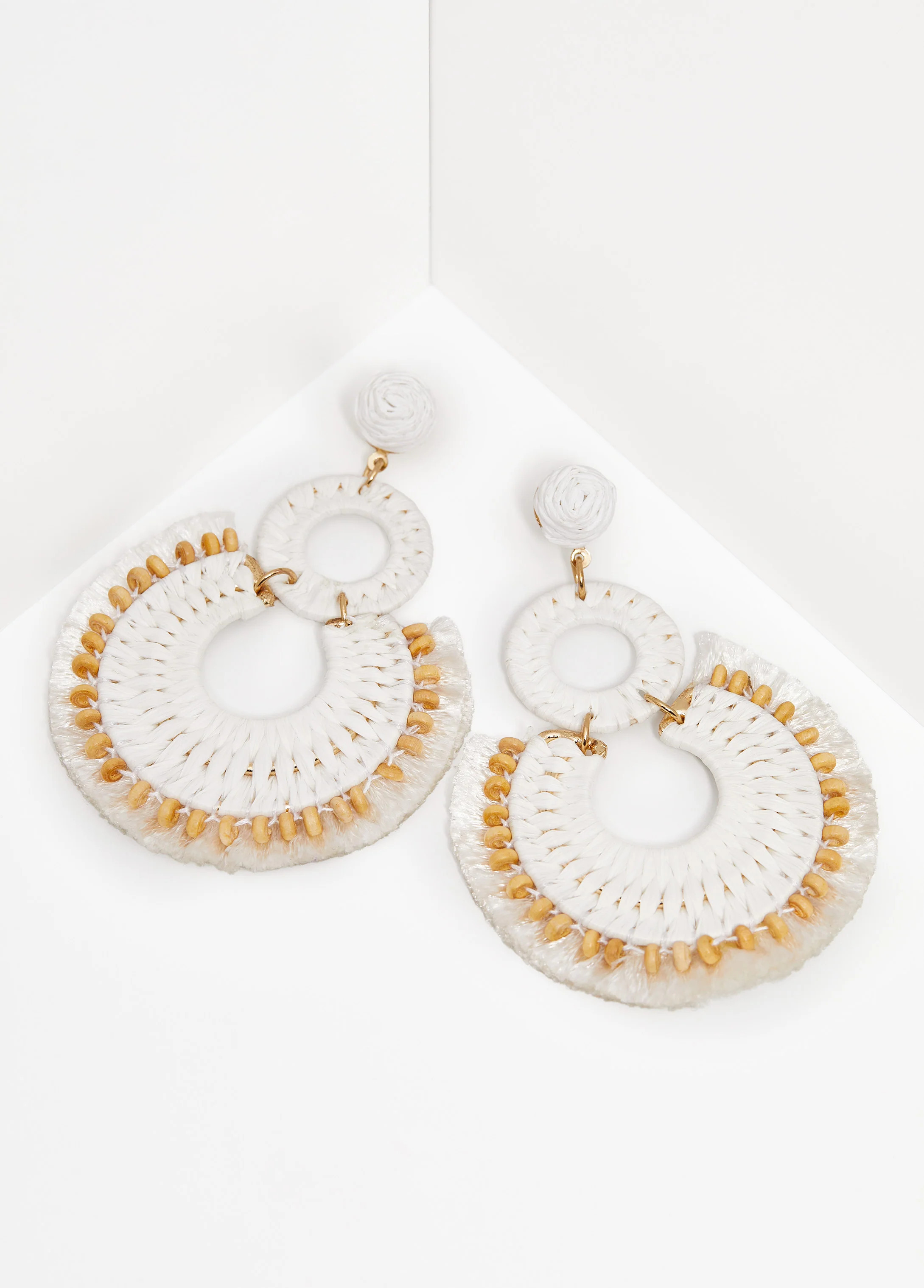 Beaded Raffia Earrings | Ashley Stewart