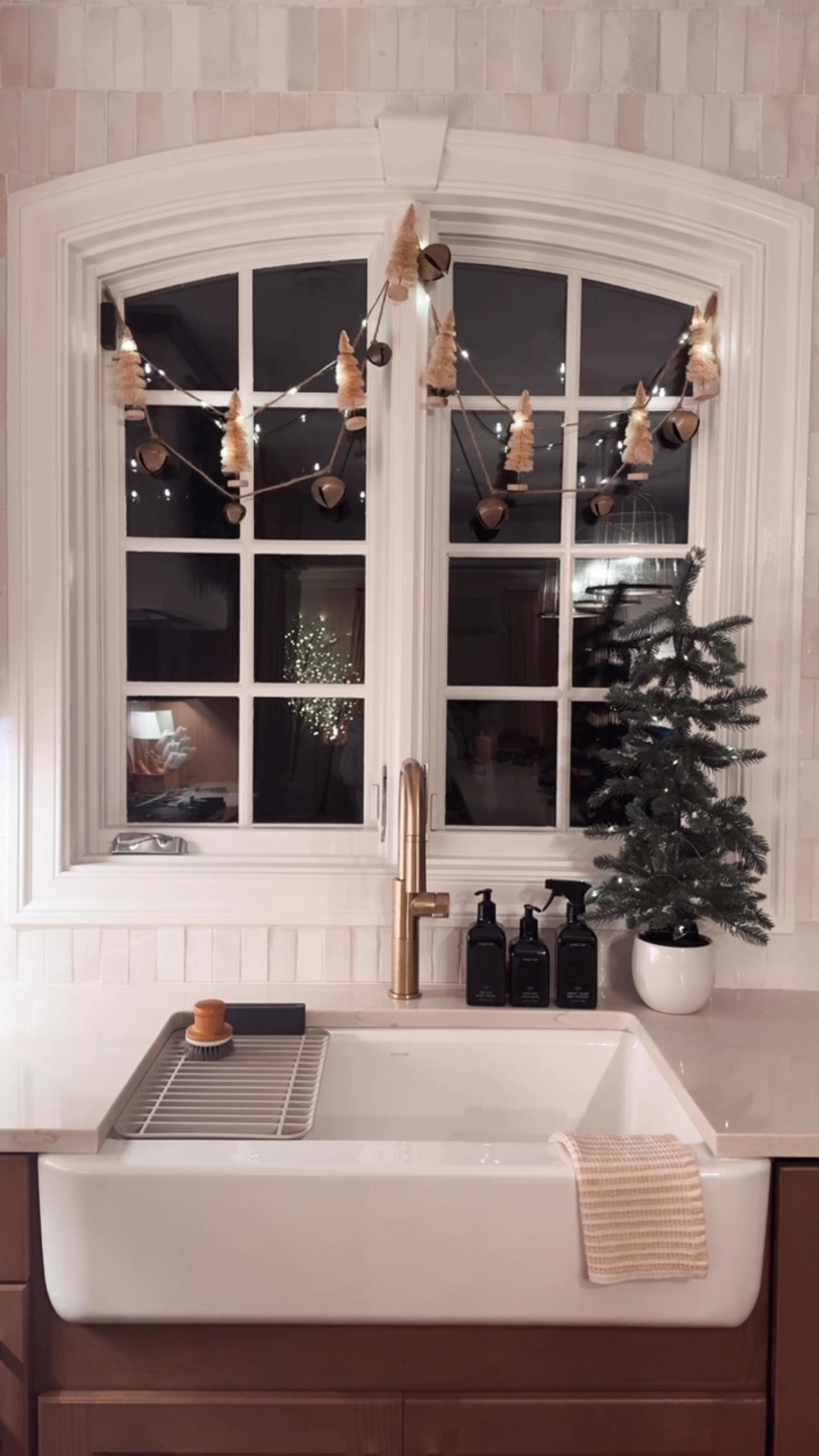 A window moment 🎄✨ I have a DIY tutorial on my IG from last year on how I made this tree garland! 

Holidays / kitchen decor / cozy / diy / amazon / Christmas decor / Holley Gabrielle 

#LTKHome #LTKHoliday #LTKSeasonal
