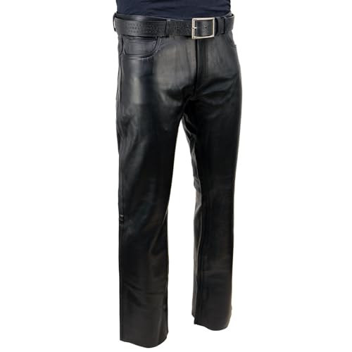 Milwaukee Leather | Classic Fit 5 Pocket Leather Pants for Men - Premium Leather Motorcycle Riding Pants - LKM5790-34 | Amazon (US)