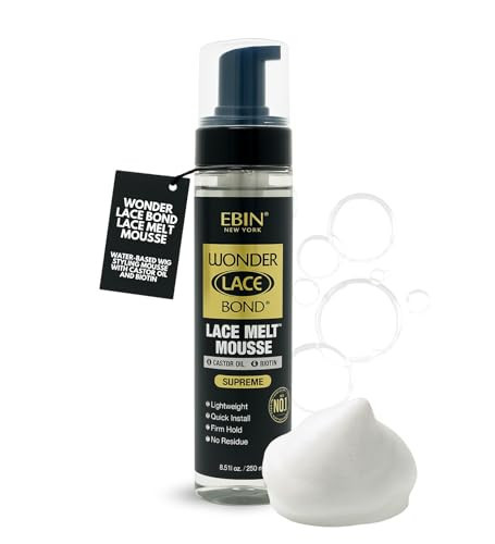 EBIN NEW YORK Wonder Lace Bond Melt Mousse 8.5oz/250ml- Extreme Firm Hold (Supreme) | Biotin + Castor Oil | No Residue, Long Lasting Formula with Protecting Edges, Gives Undetectable and Natural Look | Amazon (US)