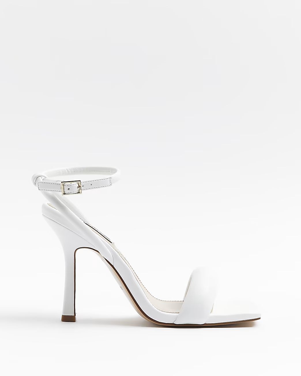 White padded heeled sandals | River Island (UK & IE)