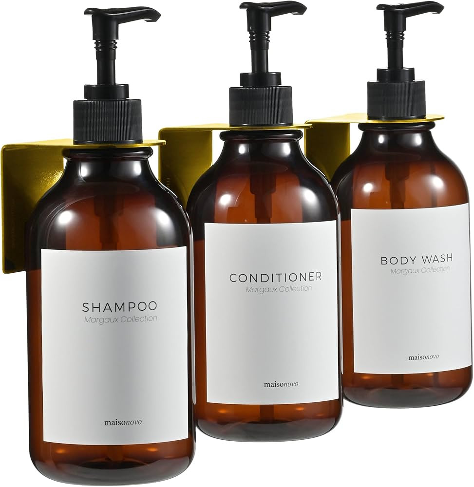 MaisoNovo Shampoo and Conditioner Dispenser - Shower Soap Dispenser Wall Mounted - 16.9 fl oz Set... | Amazon (US)