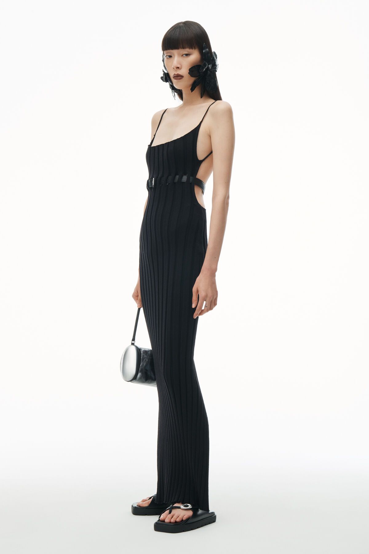 RIBBED TANK DRESS WITH LEATHER BELT | Alexander Wang