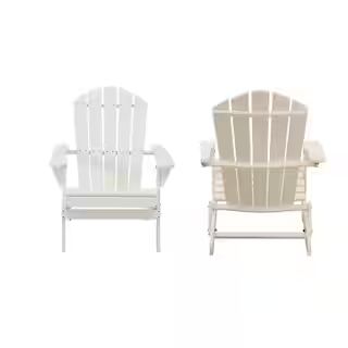 Hampton Bay Acacia Classic White Folding Wooden Outdoor Adirondack Chair (2-Pack) EFS-C-018 - The... | The Home Depot