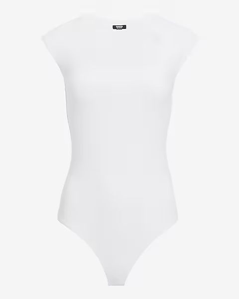 Body Contour High Compression Scoop Neck Cap Sleeve Bodysuit | Express (Pmt Risk)