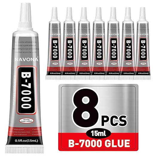 8 PCS 15ml B7000 Glue Clear with Precision Tip, Bedazzling Glue, Super Glues, Rhinestone Glue for... | Amazon (US)
