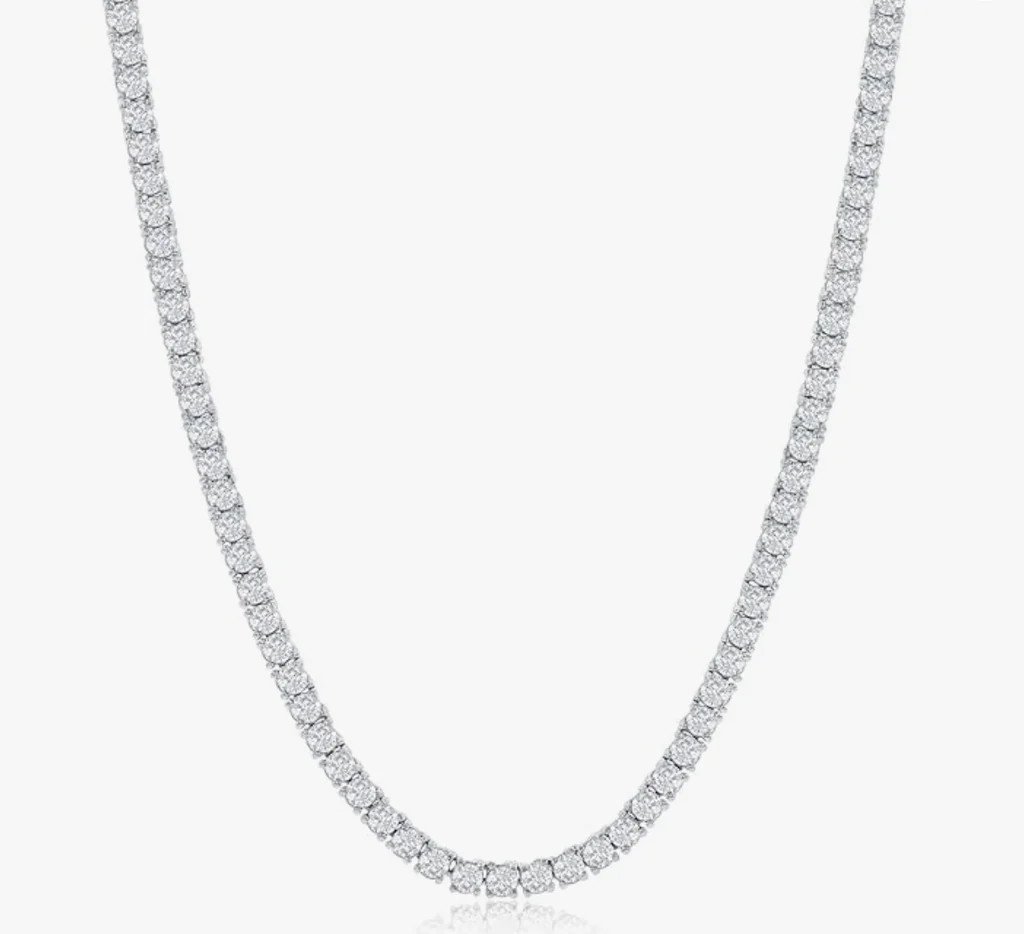 4mm Silver Tennis Necklace | Corace Collection