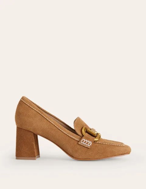 Iris Snaffle Heeled Loafers - Tan | Boden US | Boden (US)