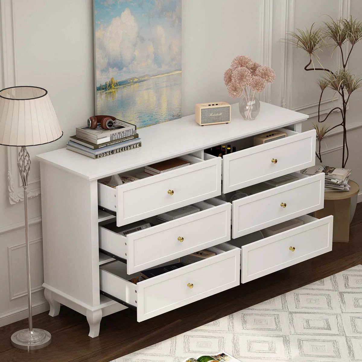 Andriana 6 Drawer 55.1'' Double Dresser | Wayfair North America