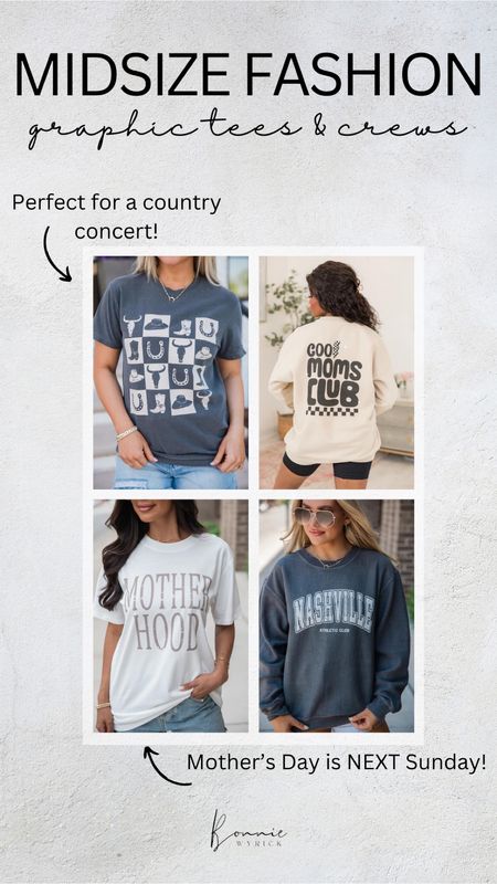 Graphic Tees and Crews for Spring and Summer 😍 Midsize Fashion | Country Concert Top | Graphic Tee | Graphic Crewneck | Mother’s Day Gifts | Oversized Sweatshirt

#LTKmidsize #LTKtravel #LTKstyletip