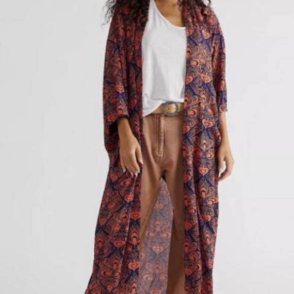 NWT Free People Riviera Tile Print Kimono | Poshmark