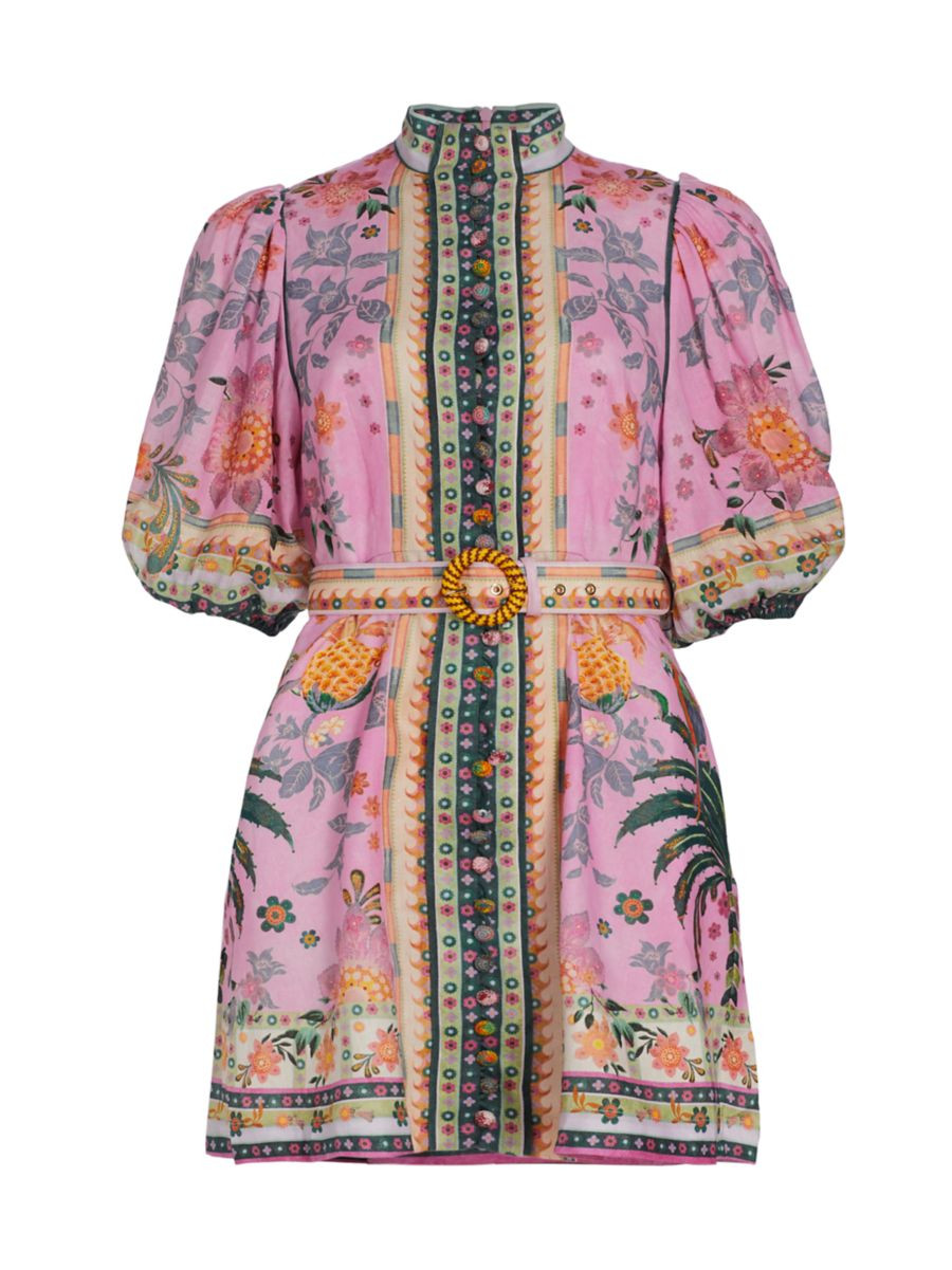 Ginger Linen Floral Minidress | Saks Fifth Avenue