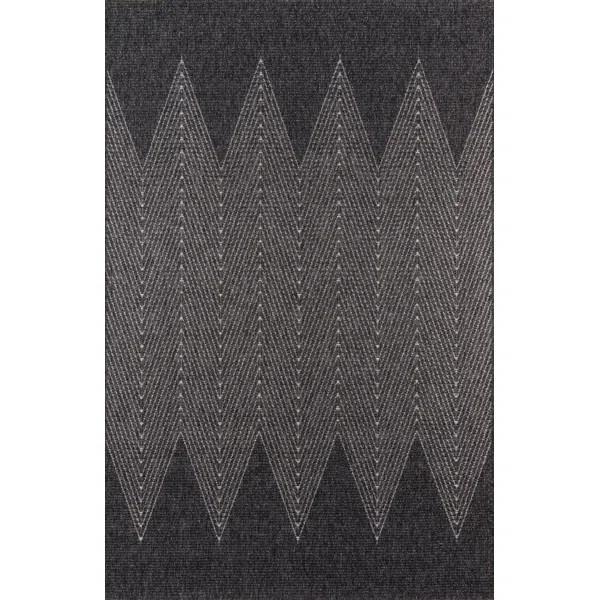 Antigua Machine Woven / Power Loomed Charcoal Indoor/Outdoor Rug | Wayfair North America
