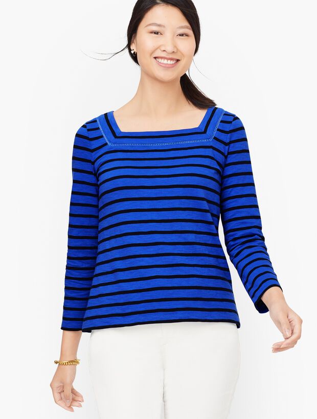 Square Neck Top - Tamarind Stripe | Talbots