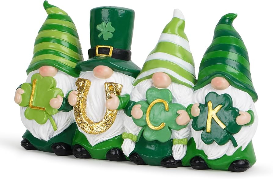 Hodao Luck St Patrick's Day Gnomes Decorations Beard Elf Decor Home Table Ornament Decor Dwarf Fi... | Amazon (US)