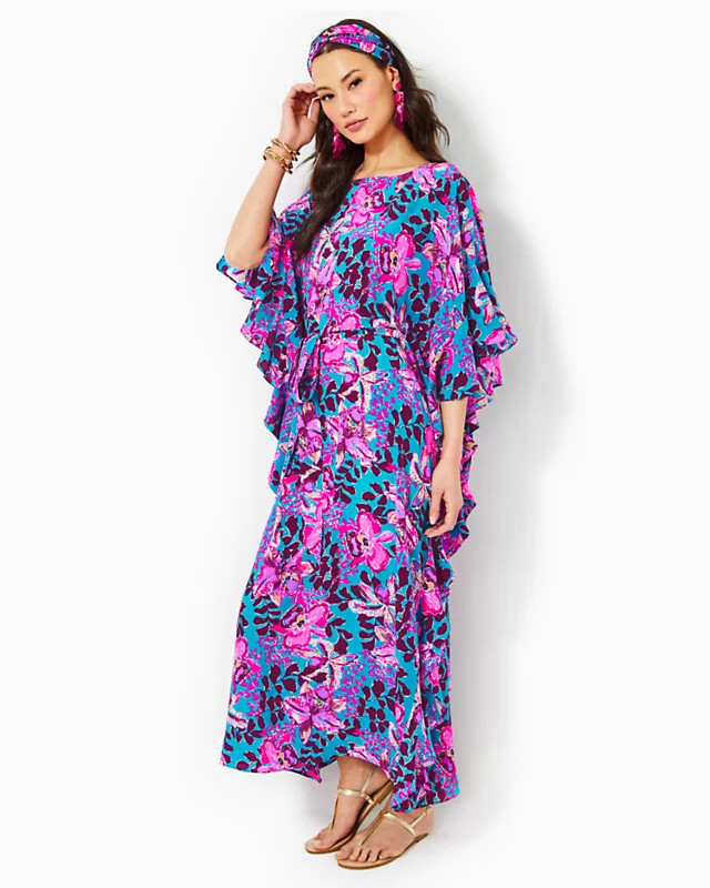 Monnae Silk Maxi Caftan | Lilly Pulitzer