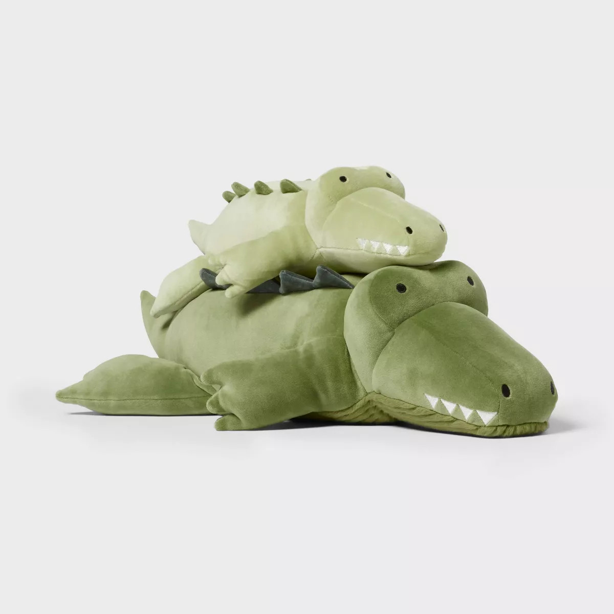 Alligator and Baby Weighted Plush Kids' Throw Pillow Green - Pillowfort™ | Target
