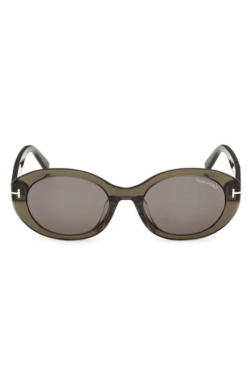 TOM FORD Jasmin 54mm Oval Sunglasses in Transparent Green at Nordstrom | Nordstrom