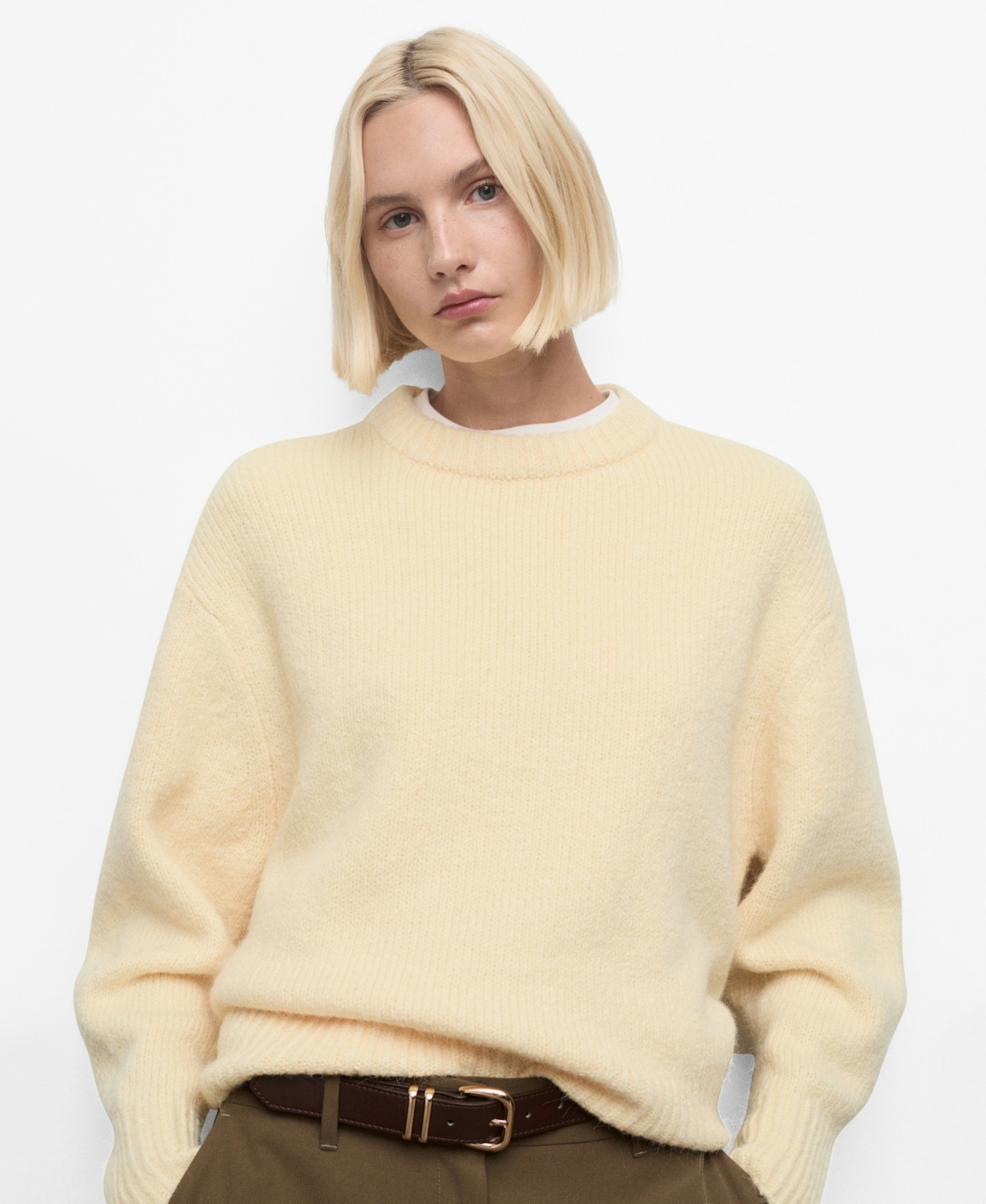Mango Women's Chunky-Knit Sweater - Pastel Yellow | Macy's