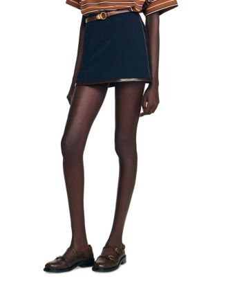 Sandro Leather Trim Mini Skirt  | Bloomingdale's Women | Bloomingdale's (US)