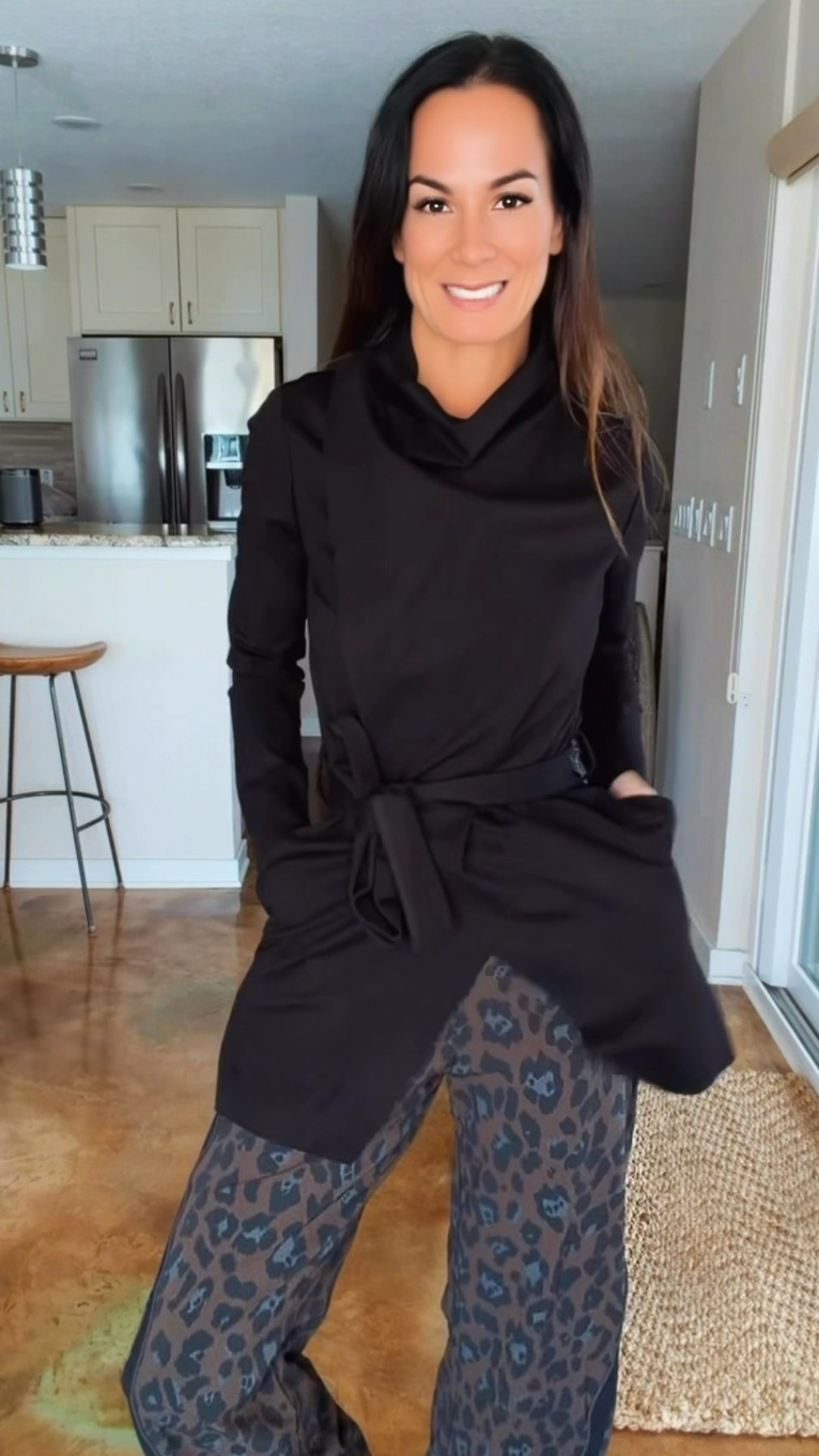 GRWM for a little lesson in outfit math: one statement top + leopard pants + a few perfectly sassy accessories = outfit perfection. 🖤🐆

I love a piece that gives me options, and this draped jacket understood the assignment—tie it, wrap it or wear it open depending on today’s personality. Finished her with sneakers, sleek sunnies and a structured bag because casual can still bring the drama.

#GRWM #Over40Style #LeopardPrint #EverydayStyle #NicoleColee #ruti

#LTKootd #LTKdayinmylife #LTKgrwm