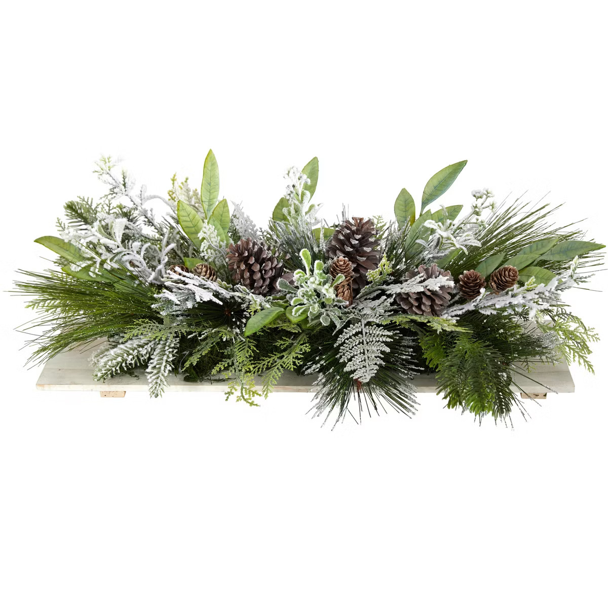 Nearly Natural 26-in Holiday Flocked Winter Christmas Artificial Arrangement Cutting Board Wall D... | Target