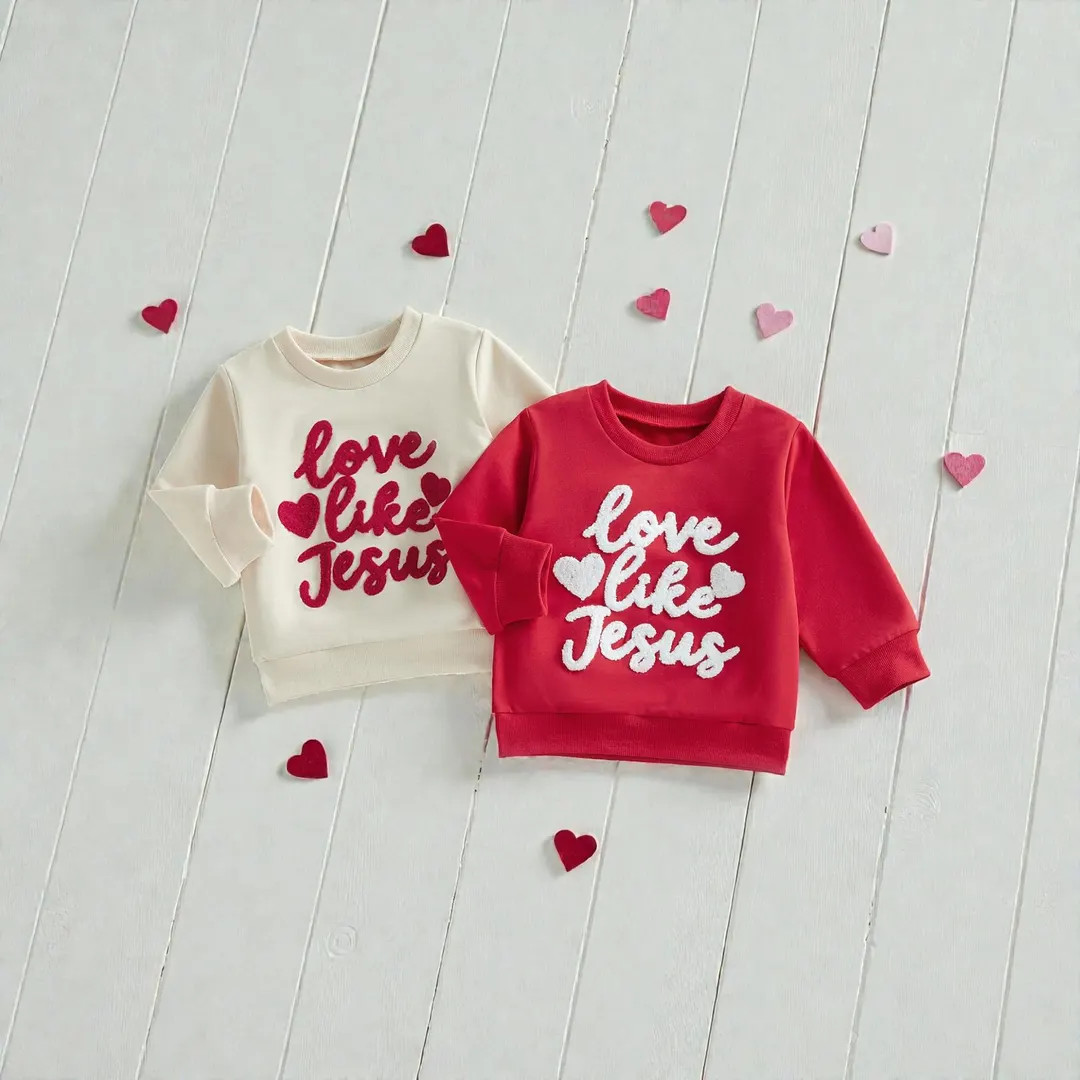 Baby Girls Boys Love Like Jesus Sweatshirt, Toddler Valentine's Day Basic Shirt, Baby Pullover - ... | Etsy (US)