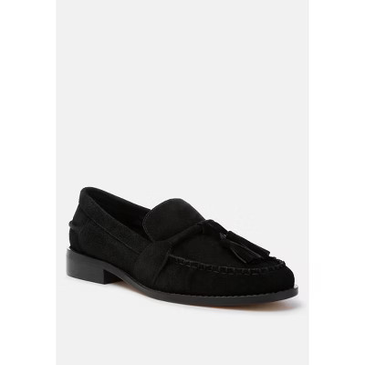 Rag & Co Womens Rhone Tassels Detail Suede Loafers 9 | Target