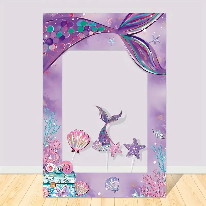 1pc, Mermaid Photo Prop Frame, Mermaid Theme Birthday Party Decor, Under The Sea Party Decor, Mer... | Temu Affiliate Program