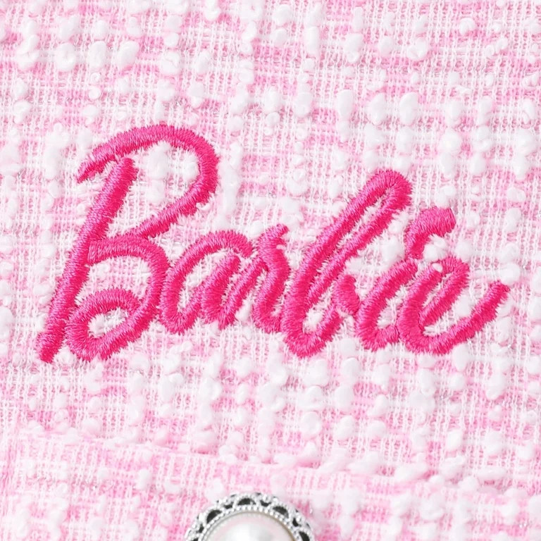 Barbie Girls Tutu Dresses Logo Embroidered Pearl Button Long Sleeves Pink Outfits Sizes 3-10 | Walmart (US)