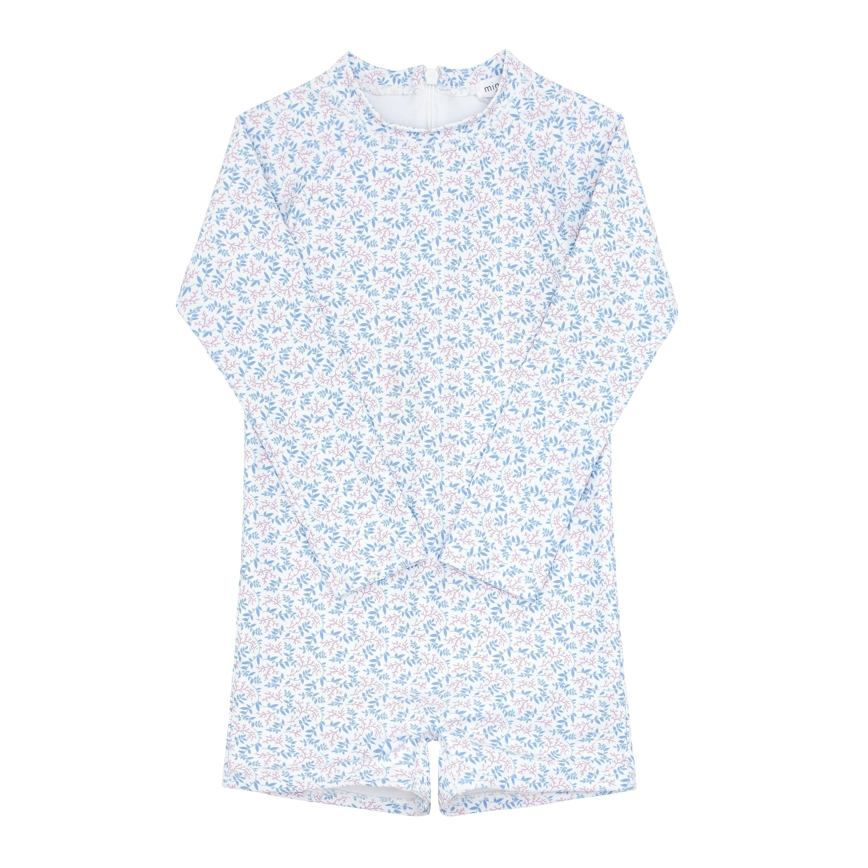 unisex briland blue botanic long sleeve rashguard one piece | minnow