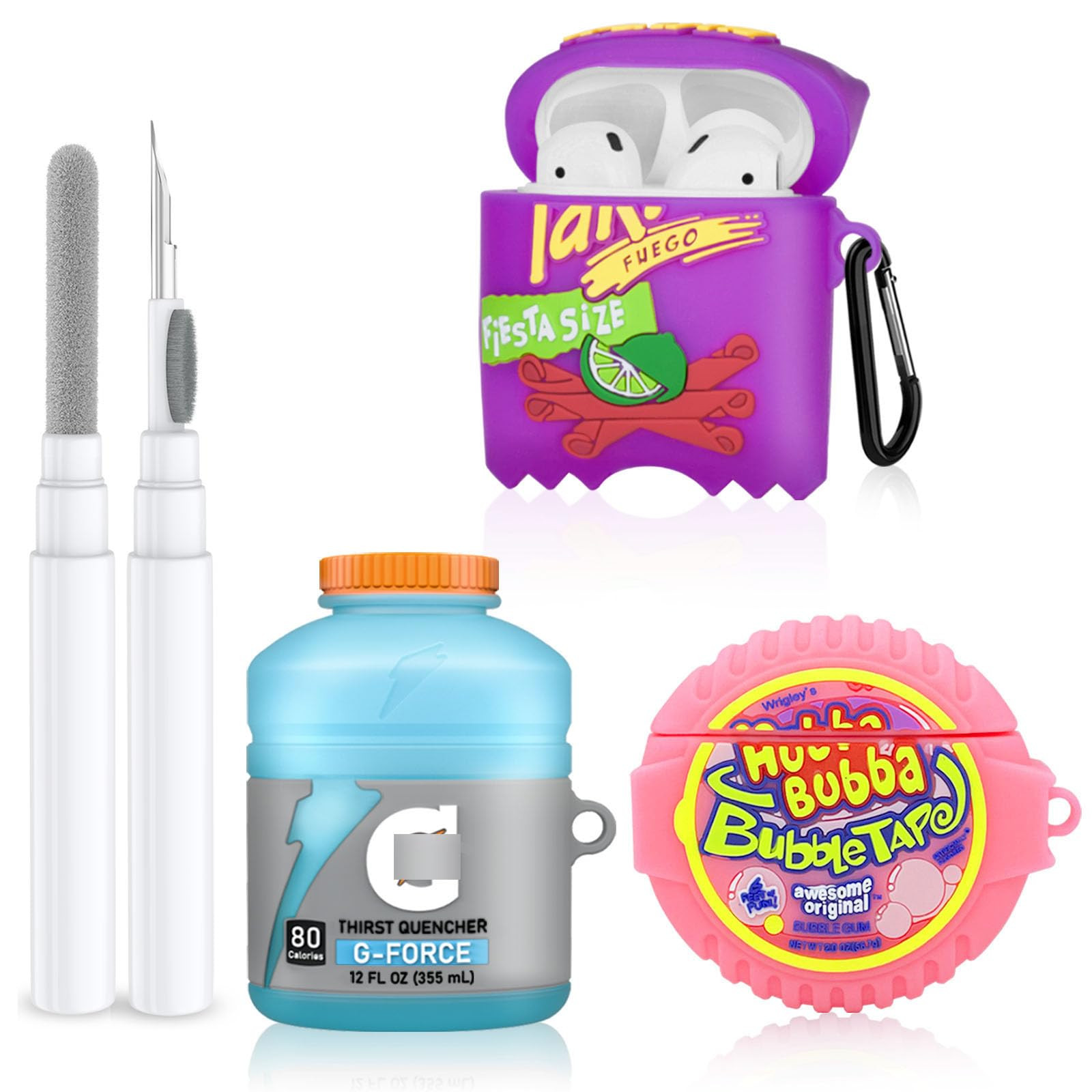 Cute Case for Airpod 2/1 with Cleaner kit,3D Kawaii Silicone Airpod Case Cartoon Food Funny Prote... | Amazon (US)