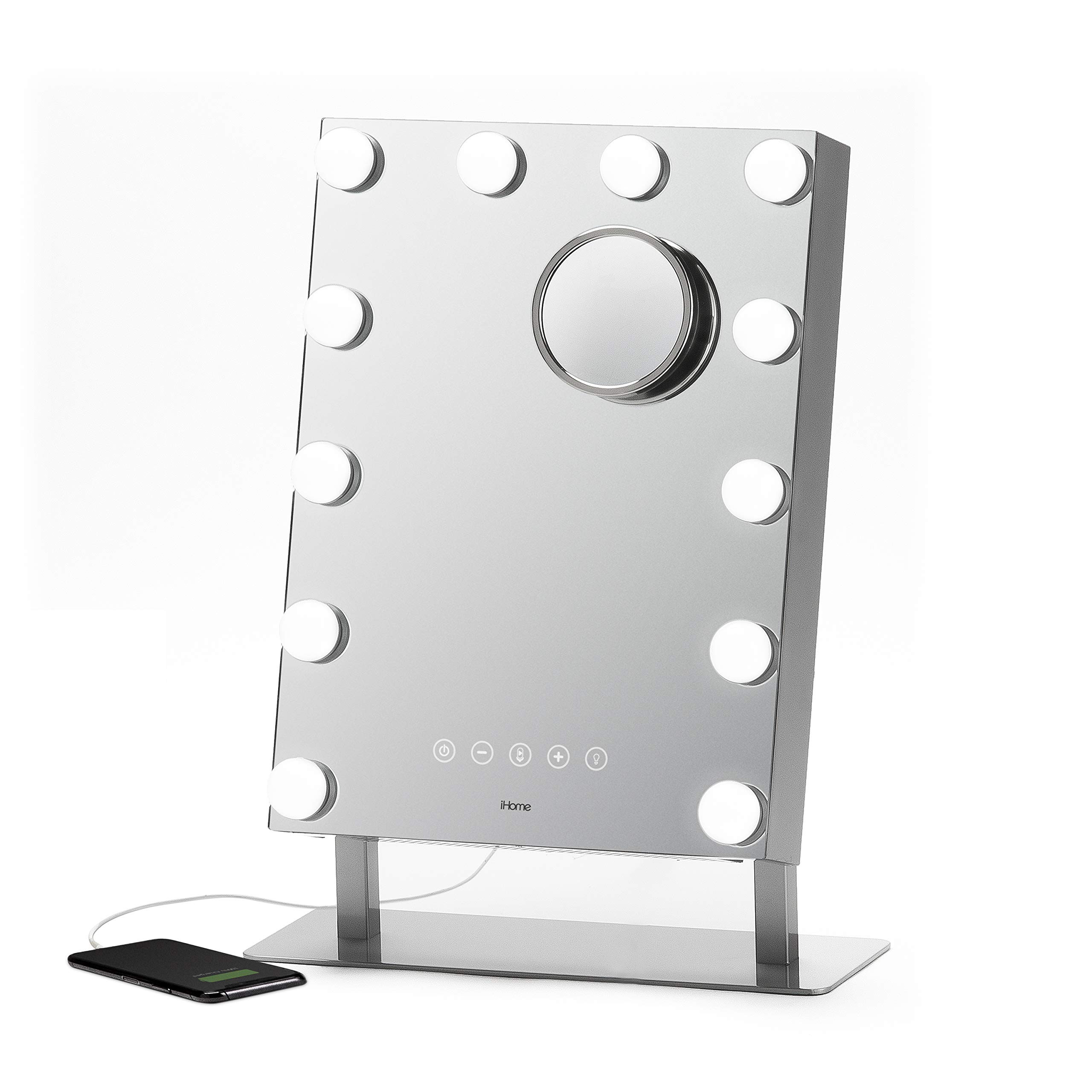 iHome Hollywood Vanity Mirror PRO with Built in Bluetooth, Voice Control, USB Input and Speaker ... | Amazon (US)