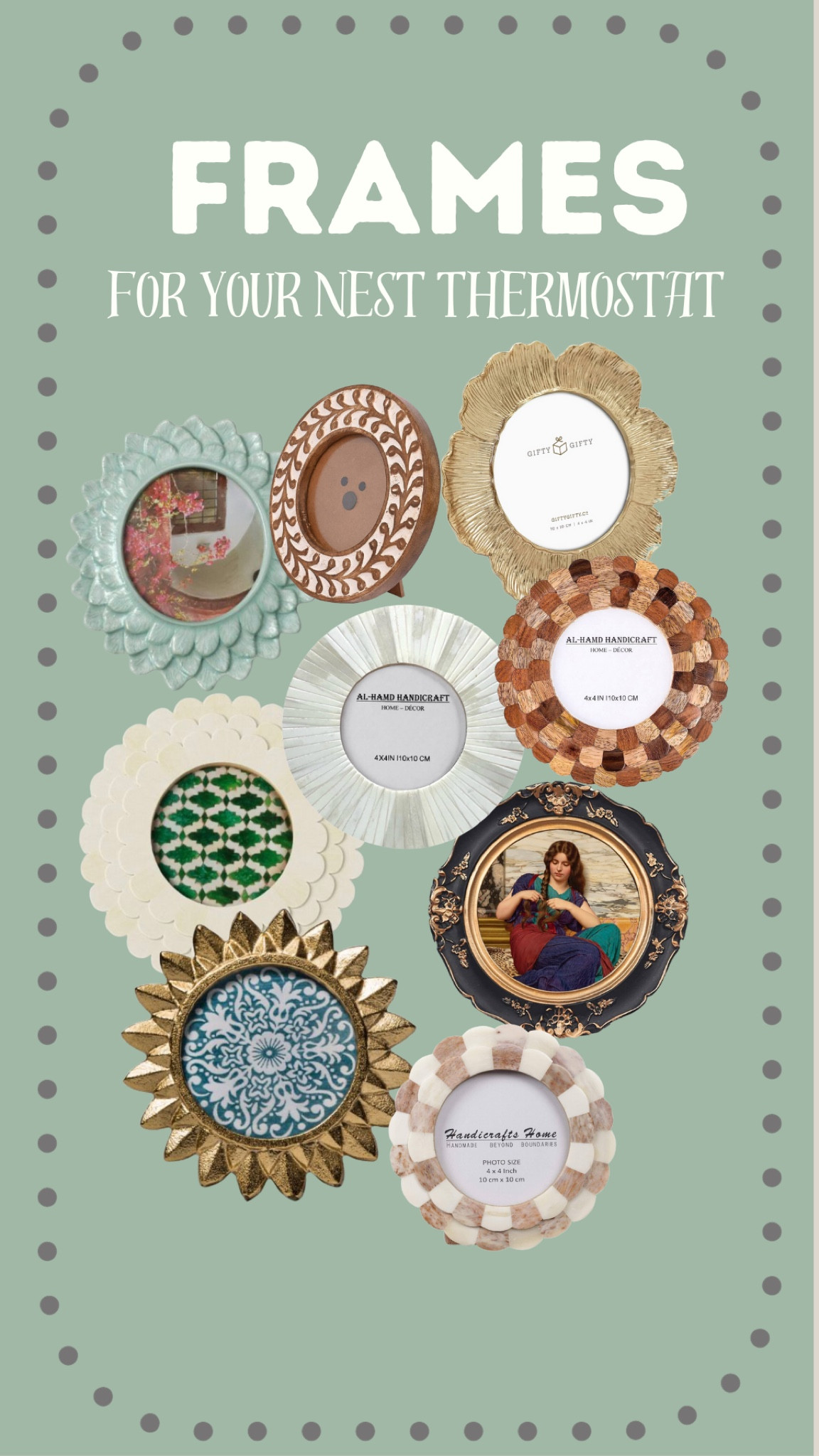 Rounded up more frames that would fit around your round Nest thermostat! #easydiy #diy #lifehack 

#LTKstyletip #LTKSeasonal #LTKhome