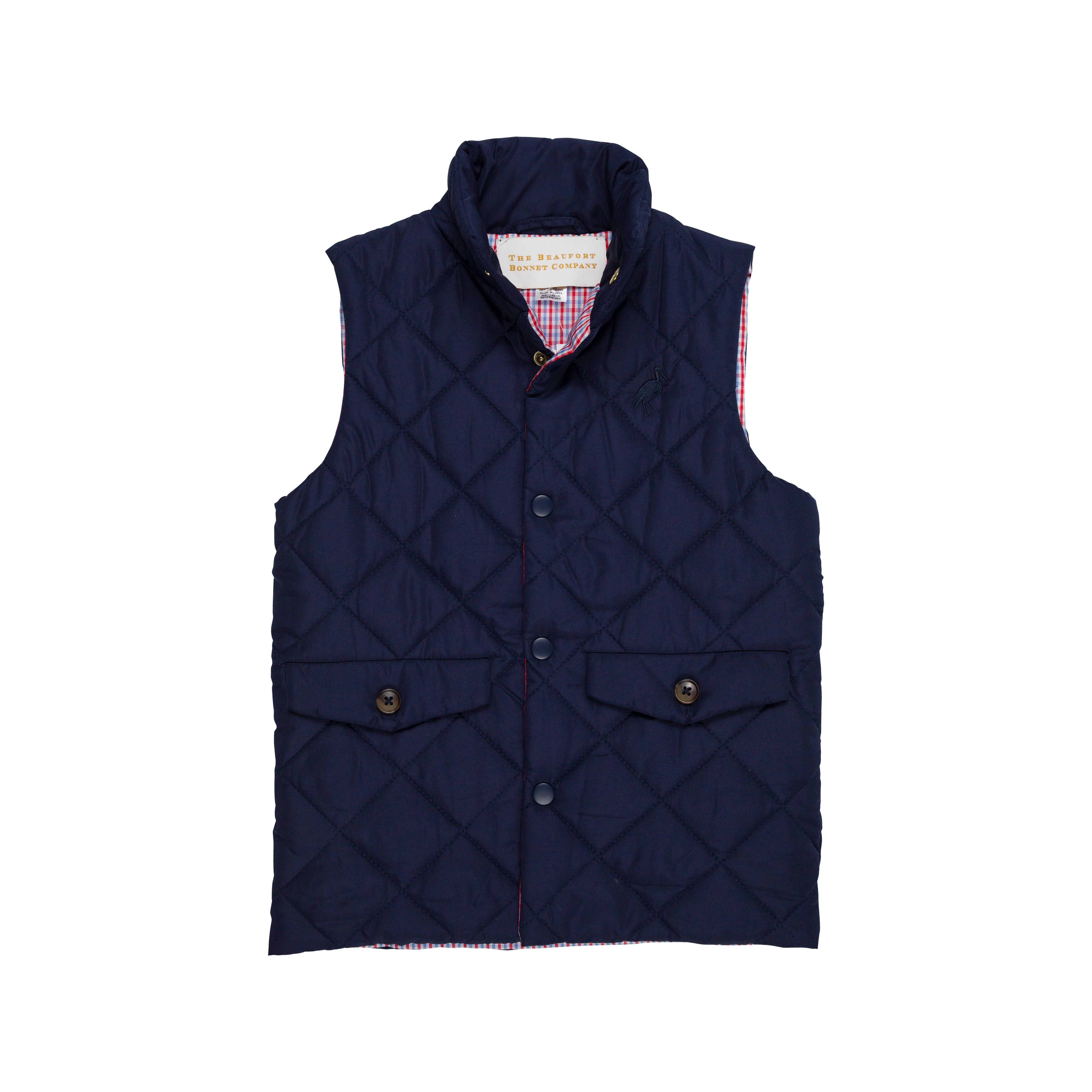 Vaughn Vest - Nantucket Navy with Nantucket Navy Stork | The Beaufort Bonnet Company