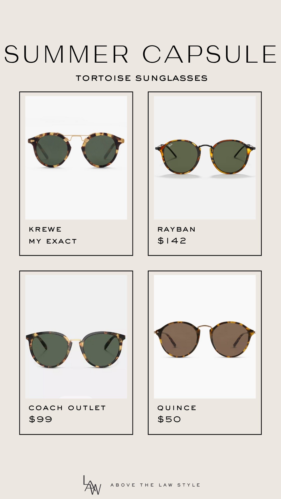 Summer Capsule: Tortoise Sunglasses

#LTKStyleTip #LTKSummerEdit #LTKFindsUnder100