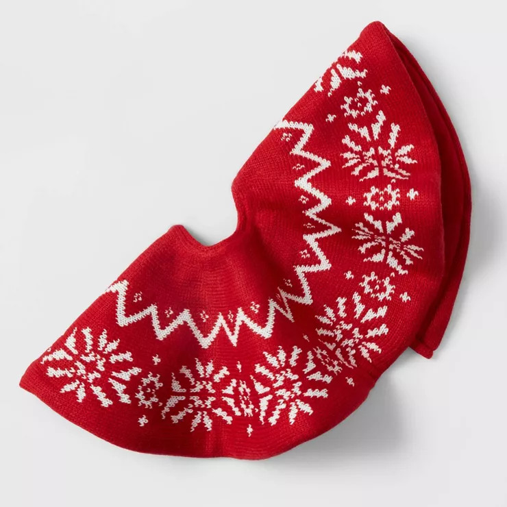16" Fair Isle Knit Mini Tree Skirt Red - Wondershop™ | Target