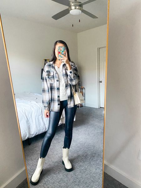 Shacket (small), faux leather leggings (small), fall fashion, fall outfit, fall style, plaid shacket, fall boots, thanksgiving outfit, thanksgiving fashion 

#LTKstyletip #LTKSeasonal #LTKfindsunder50