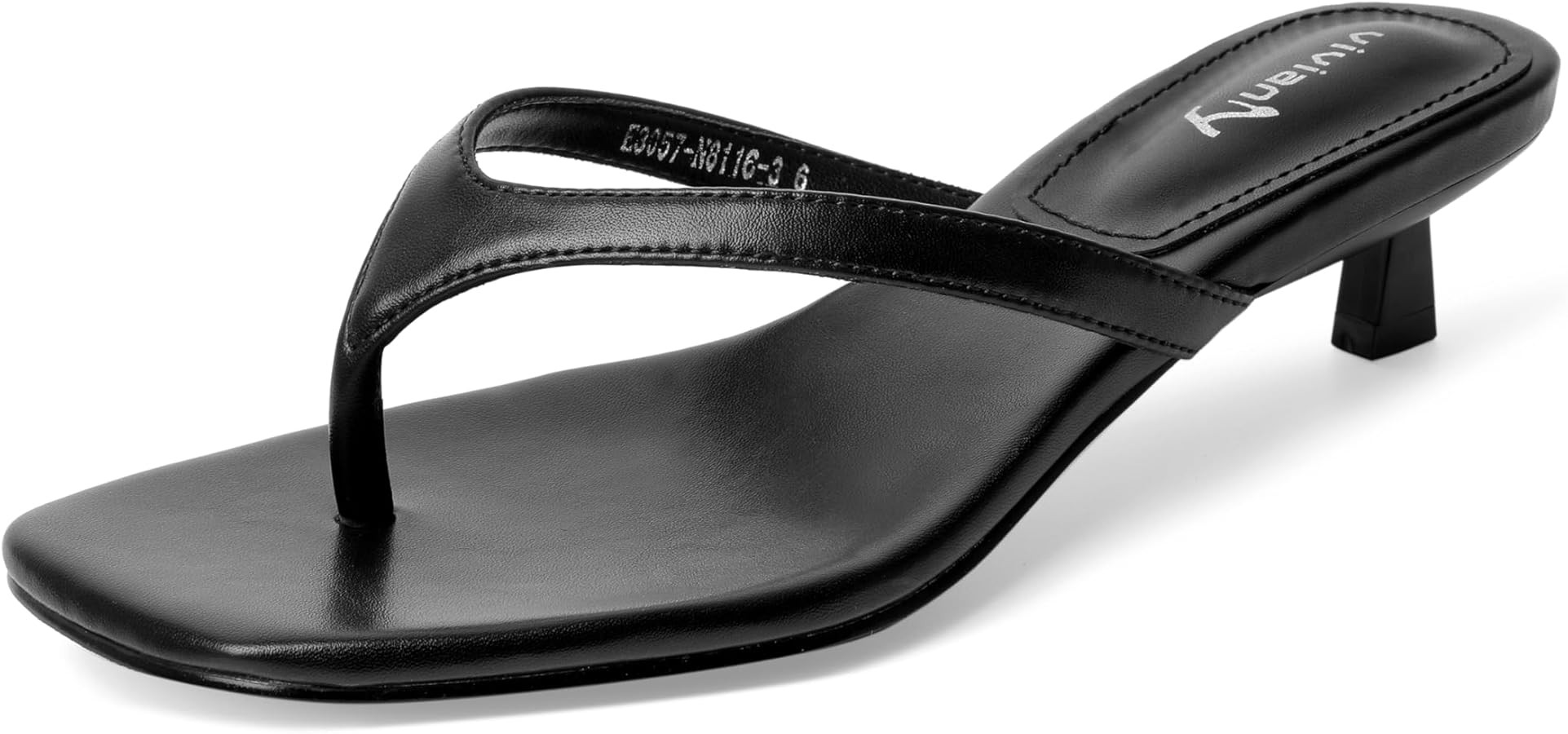 vivianly Women's Flip Flops Kitten Heel Sandals Backless Slippers Stiletto Heel Pinch toe Sandals... | Amazon (US)