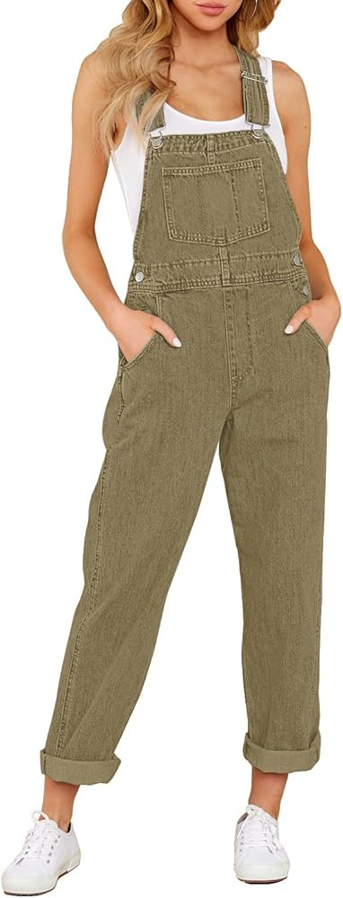 luvamia Women's Casual Stretch Adjustable Denim Bib Overalls Jeans Pants Jumpsuits | Amazon (US)
