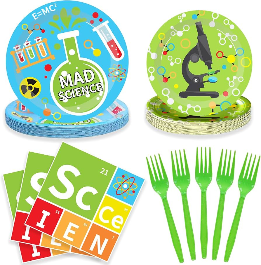 Science Party Supplies (100 pcs) Science Party Plates, Science Birthday Napkins, Science Paper Pl... | Amazon (US)