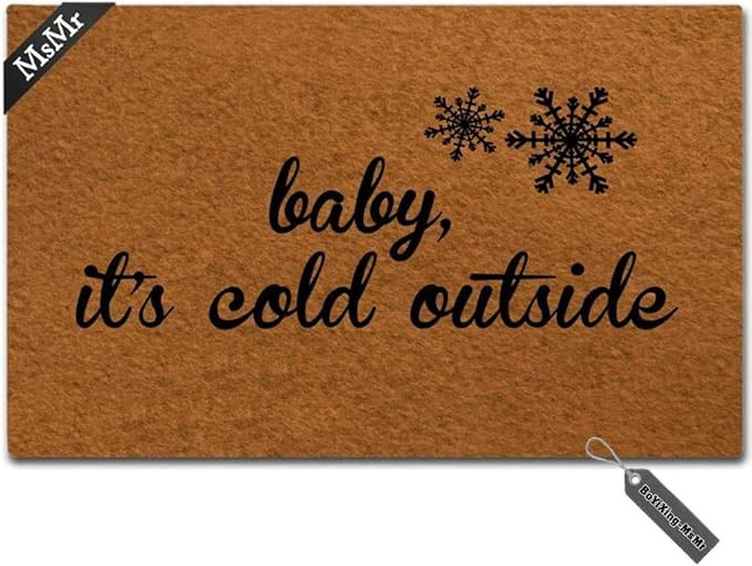 Amazon.com: MsMr Entrance Door Mat Funny Doormat Baby,It's Cold Outside Doormat Non-Woven Fabric ... | Amazon (US)