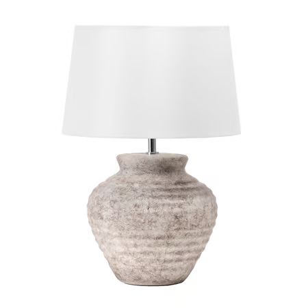 Ivory 20-inch Ceramic Vintage Vase Table Lamp | Rugs USA