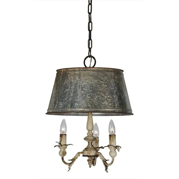 3 Light Candelabra Chandelier | Antique Farm House